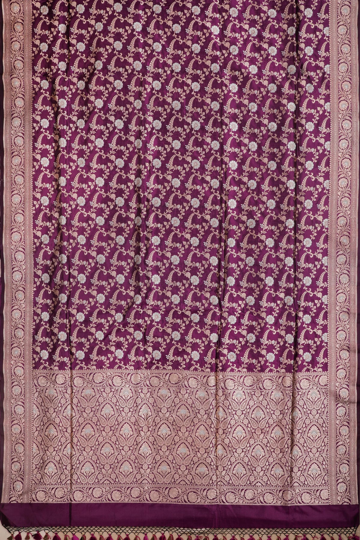 Purple Handloom Benarasi Katan Silk Saree