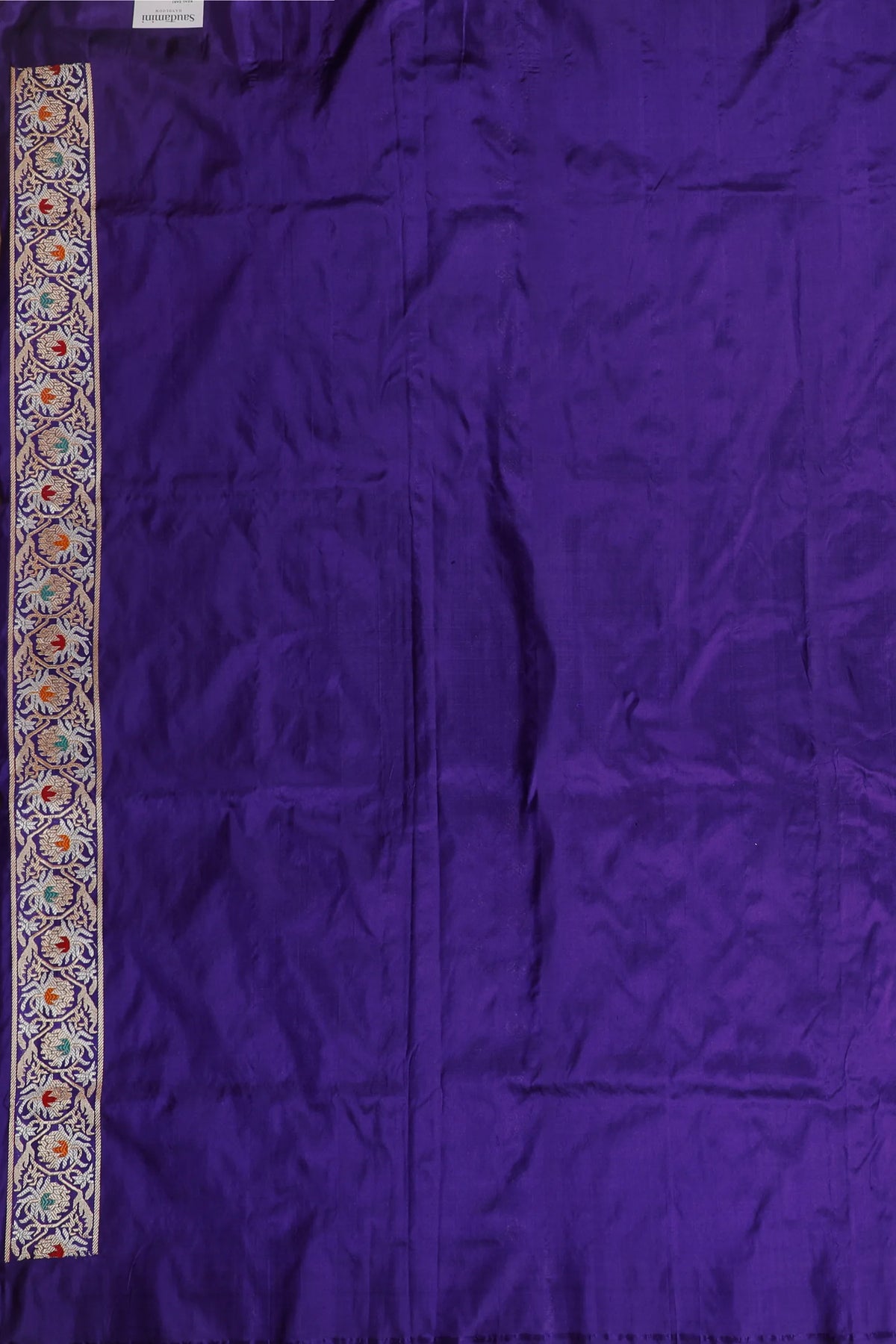 Purple Real Zari Pure Silk Benarasi Saree - Revival Design