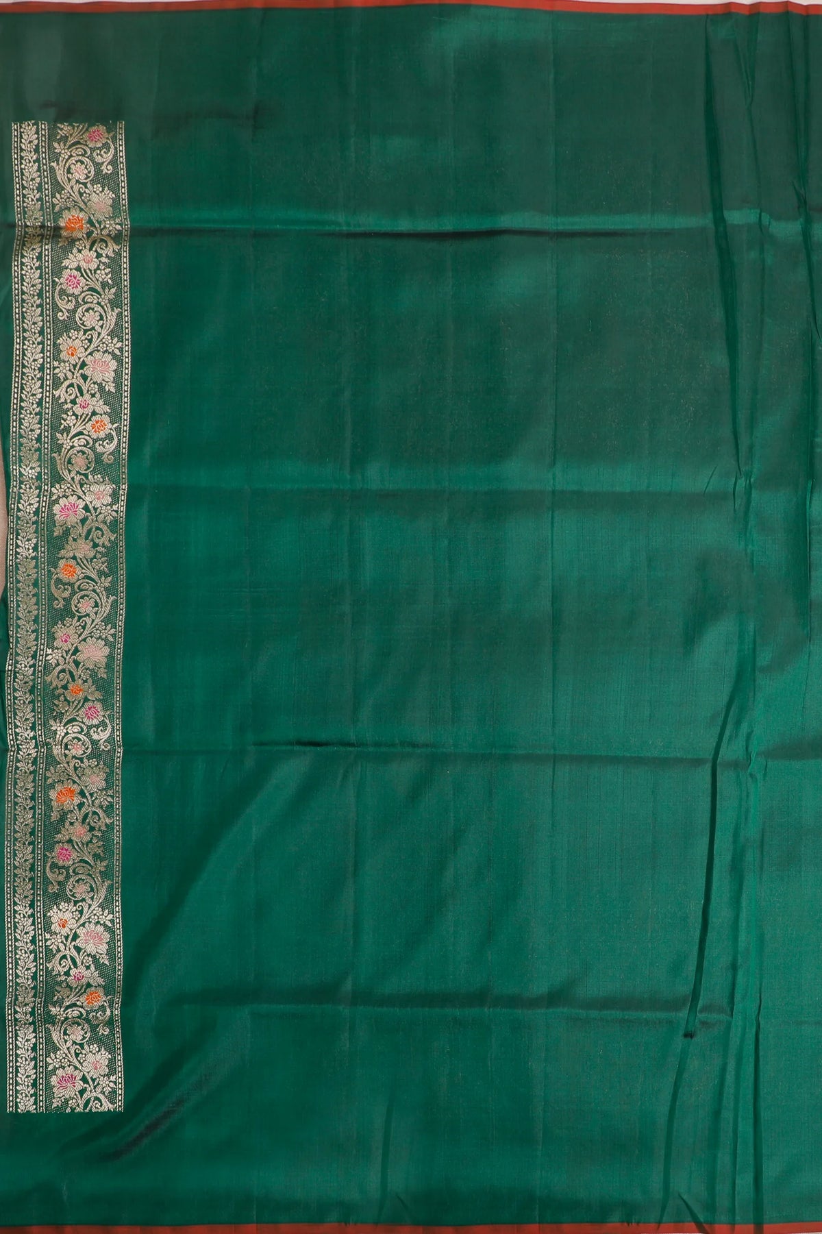 Bottle Green Handloom Benarasi Brocade Katan Silk Saree