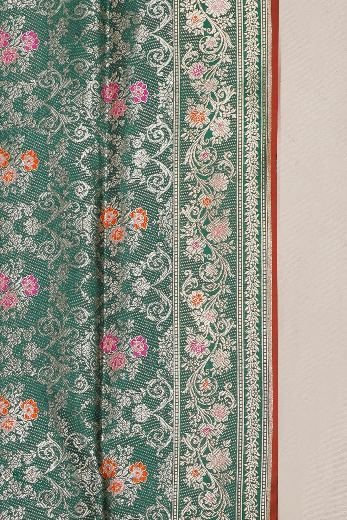 Bottle Green Handloom Benarasi Brocade Katan Silk Saree