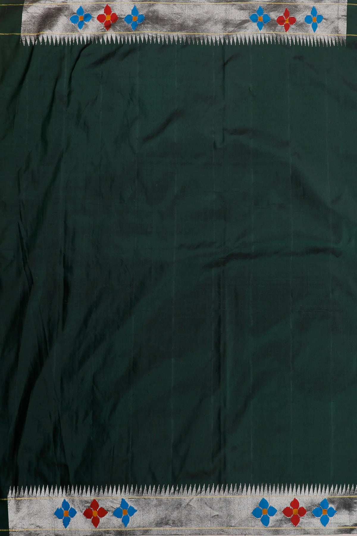 Bottle Green Pure Silk by Silk Handloom Paithani Saree with All Over Design