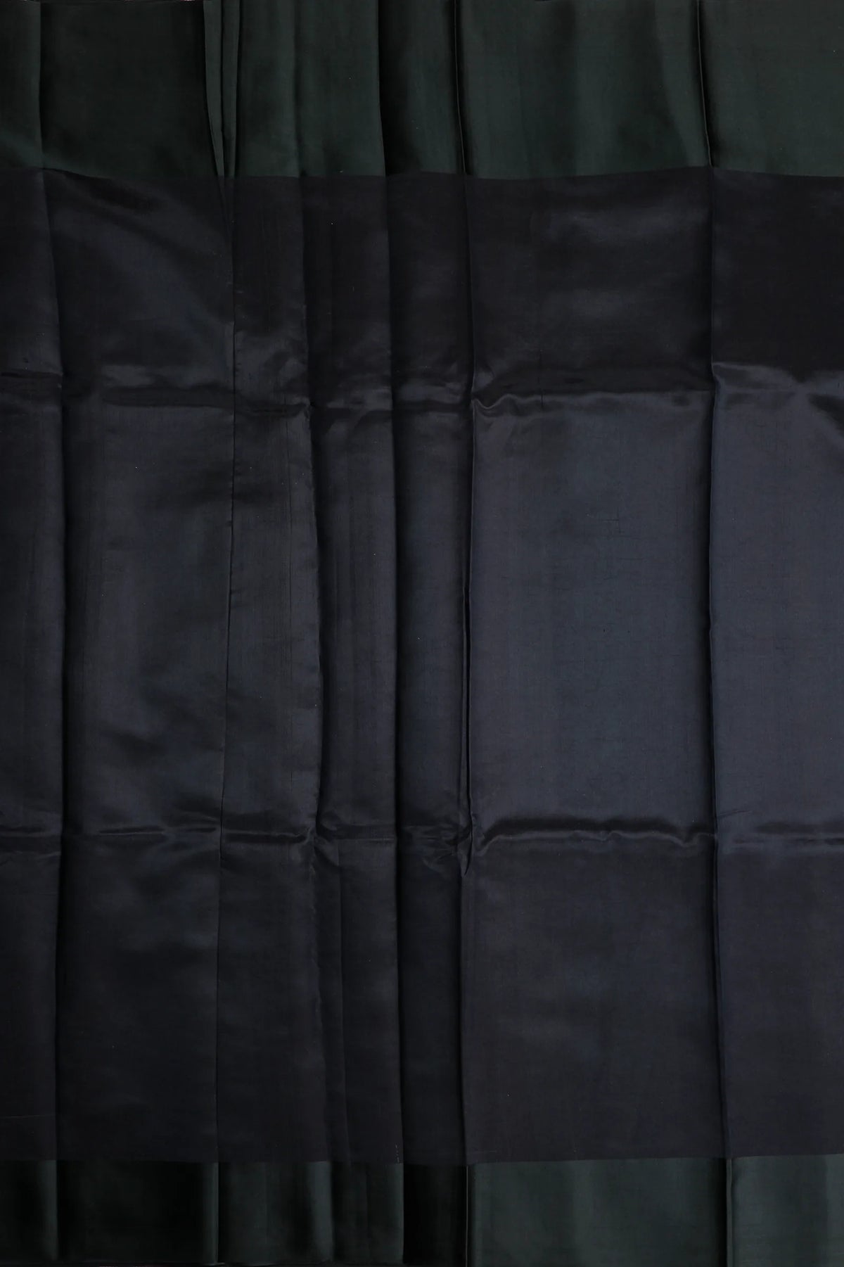 Jet Black Pure Silk Handloom Mashru Benarasi Saree