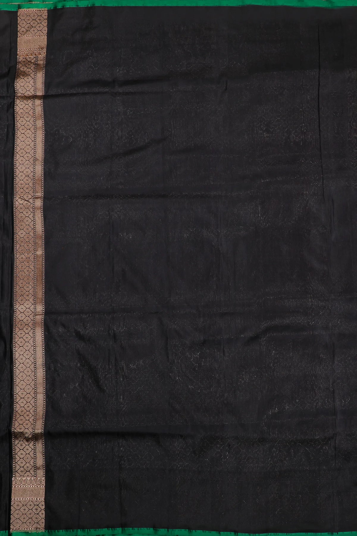 Black Handloom Benarasi Pure Silk Saree in Kadhua Weave with Copper Zari