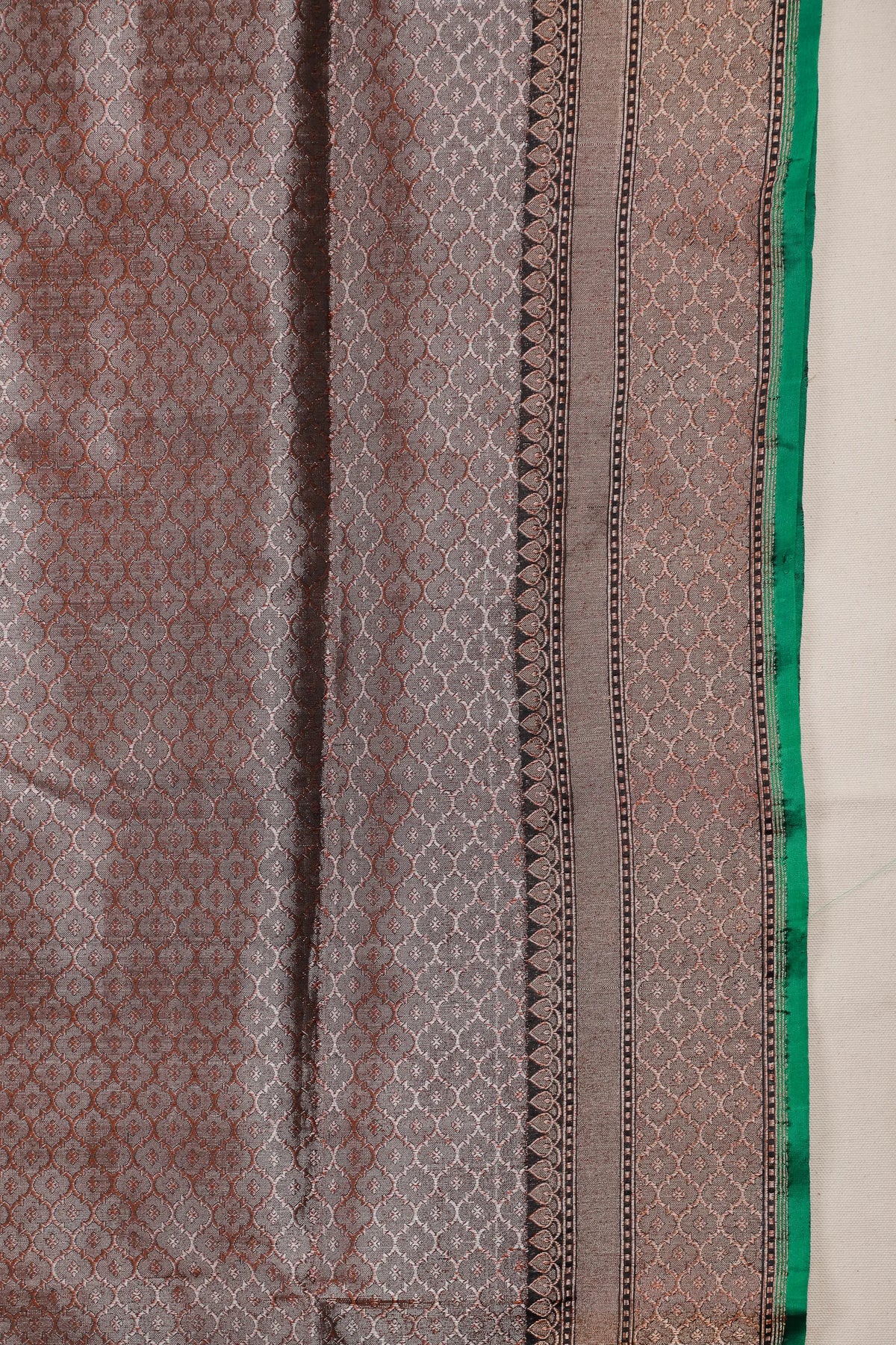 Black Handloom Benarasi Pure Silk Saree in Kadhua Weave with Copper Zari