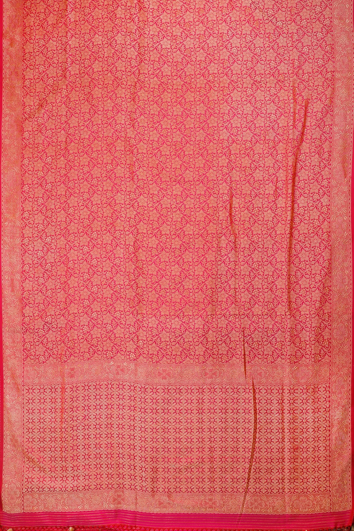 Raani Pink Handloom Benarasi Katan Silk Saree