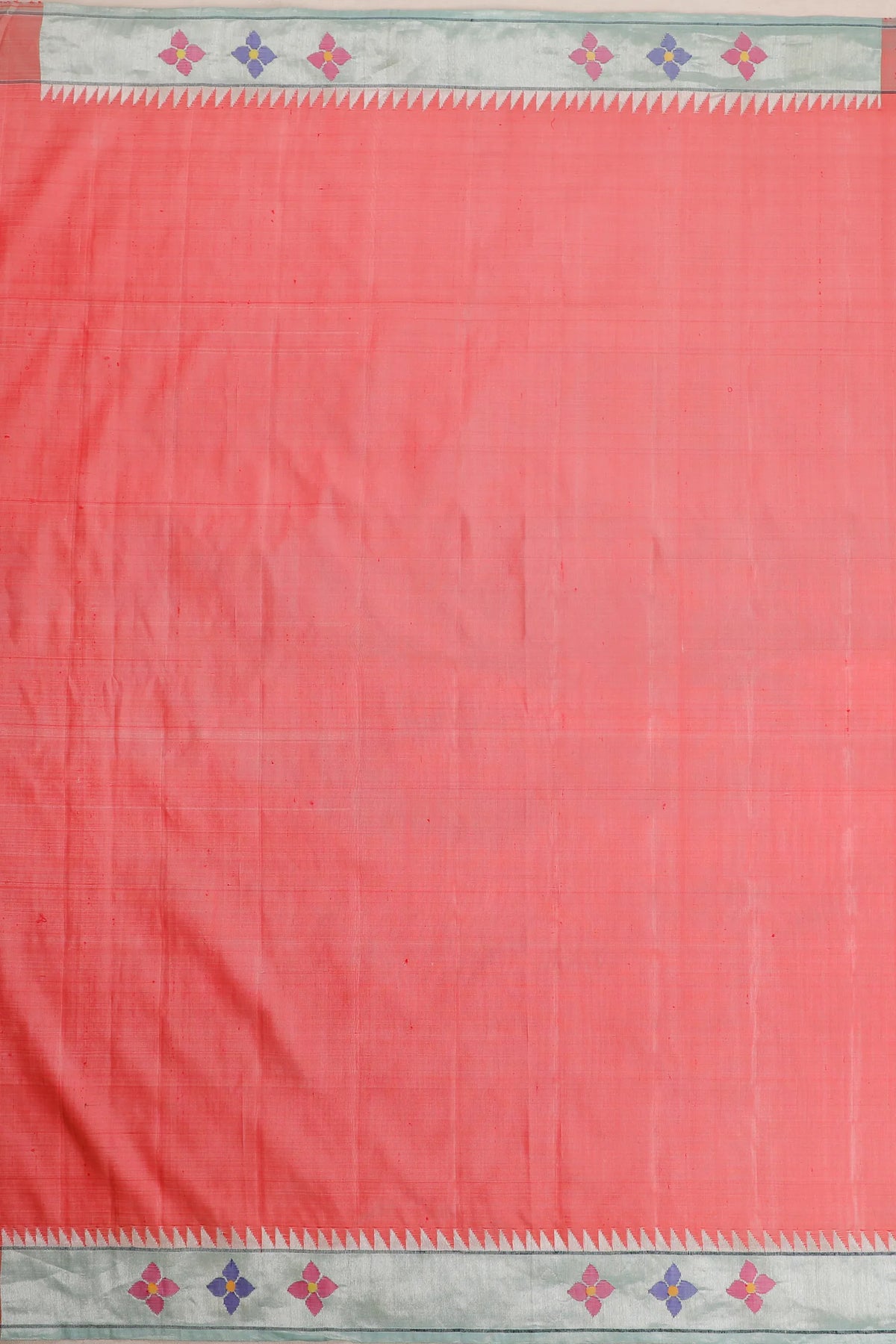 Baby Pink Pure Silk Handloom Tissue Paithani with All Over Design