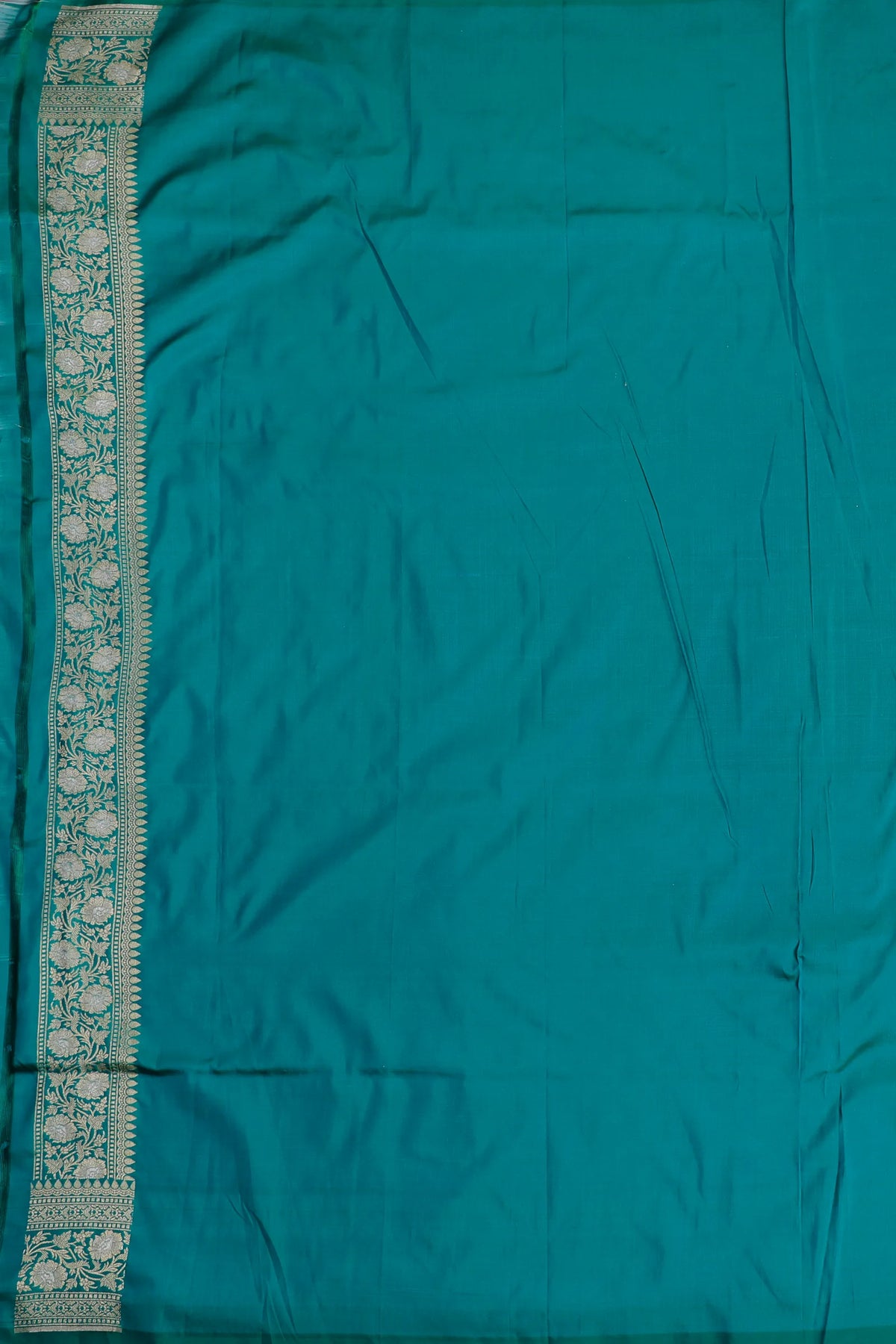 Turquoise Blue Handloom Benarasi Katan Silk Saree
