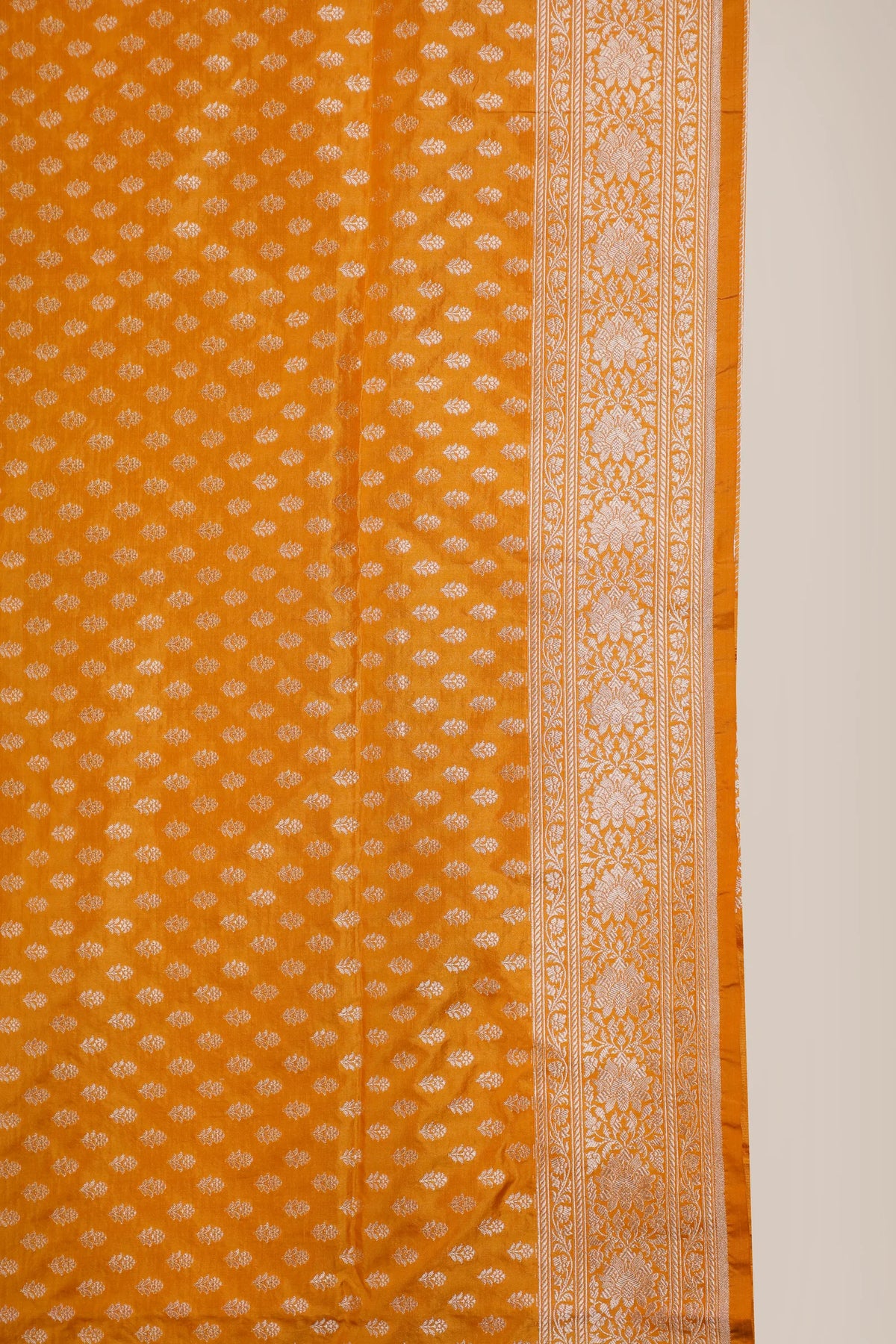 Mango Yellow Handloom Benarasi Katan Silk Saree