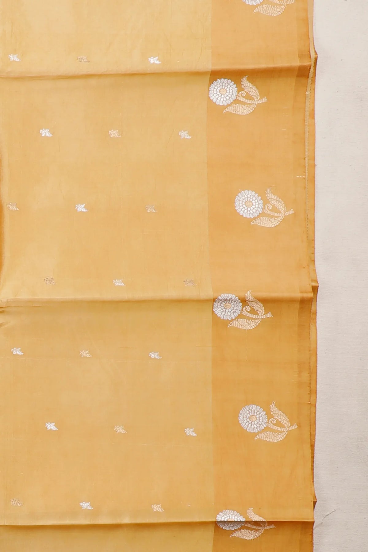 Light Peach Pure Silk Handloom Mashru Benarasi Saree