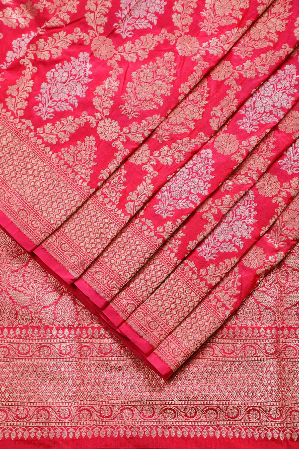 Pink Handloom Benarasi Katan Silk Saree with Sonaroopa Zari