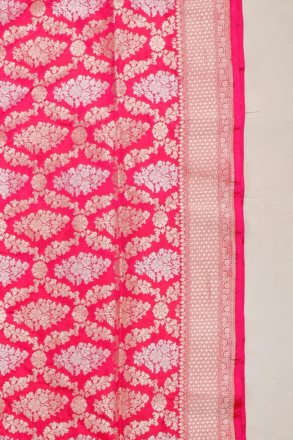 Pink Handloom Benarasi Katan Silk Saree with Sonaroopa Zari