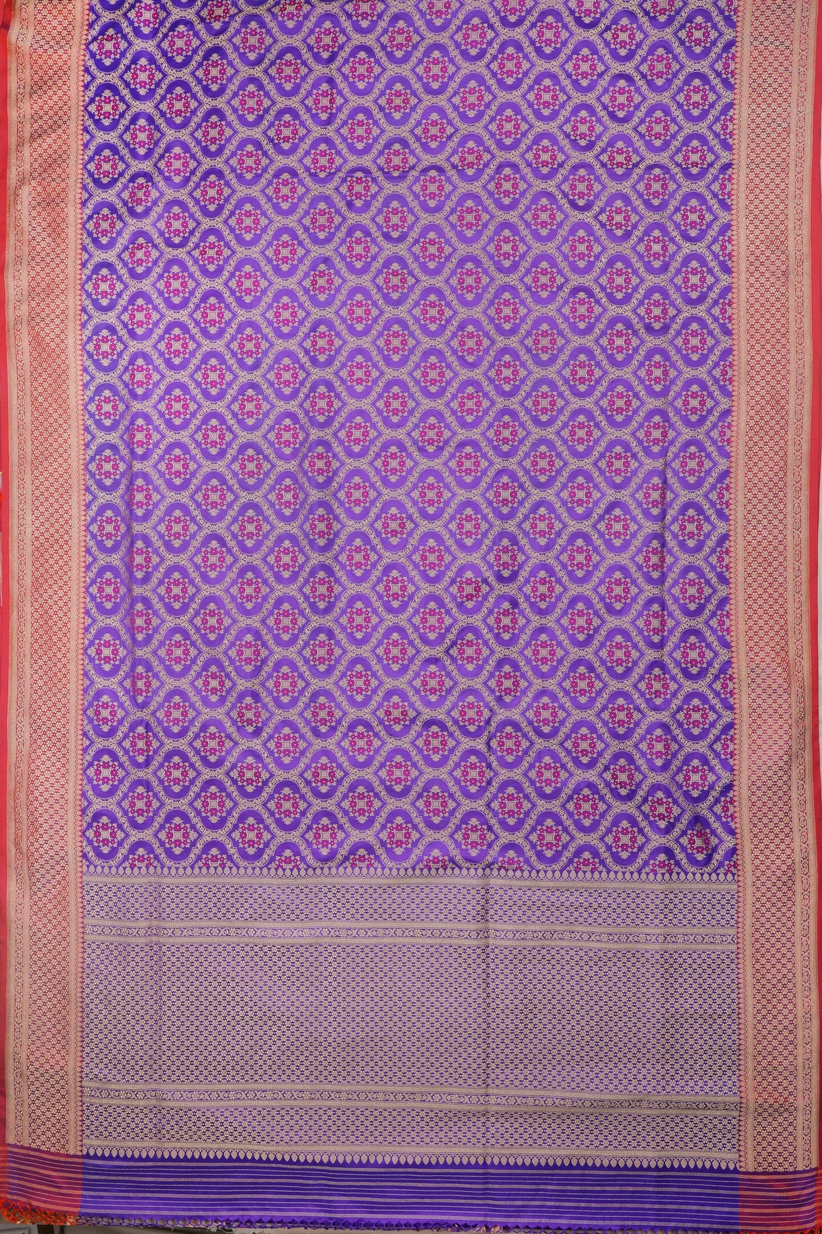 Purple Handloom Benarasi Katan Silk Saree