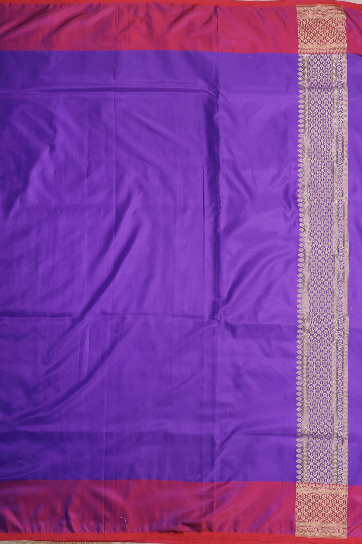 Purple Handloom Benarasi Katan Silk Saree