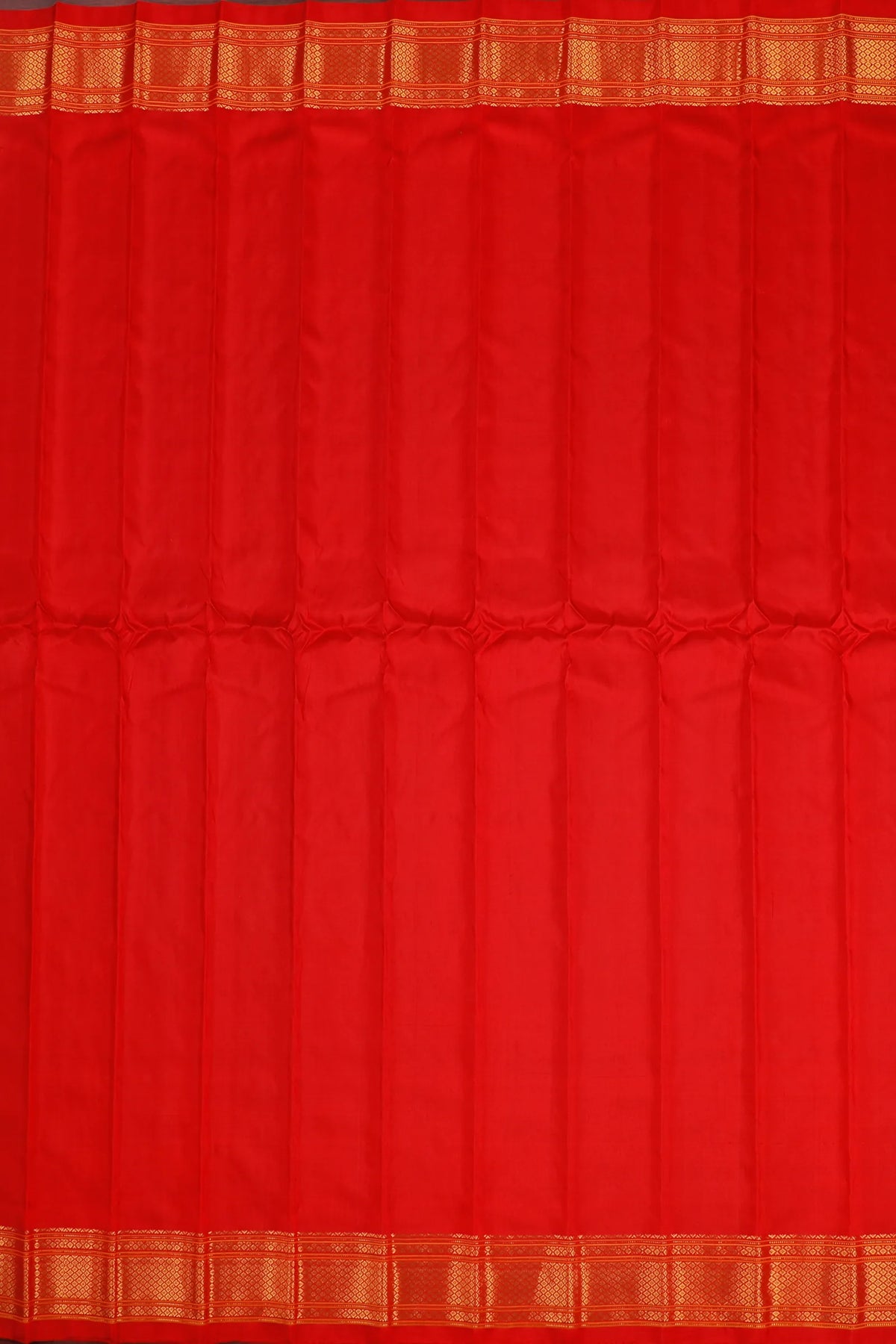 Red Handloom Pure Silk Gadwal Saree - Kalanjali Paithani