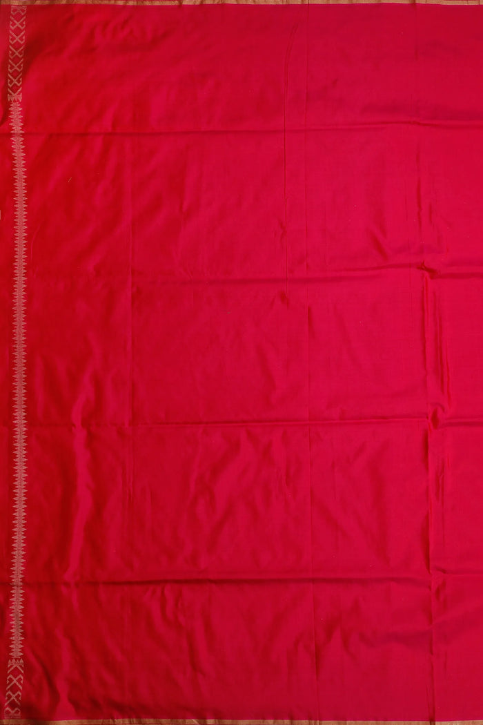 Raani Pink Benarasi Katan Pure Silk Saree