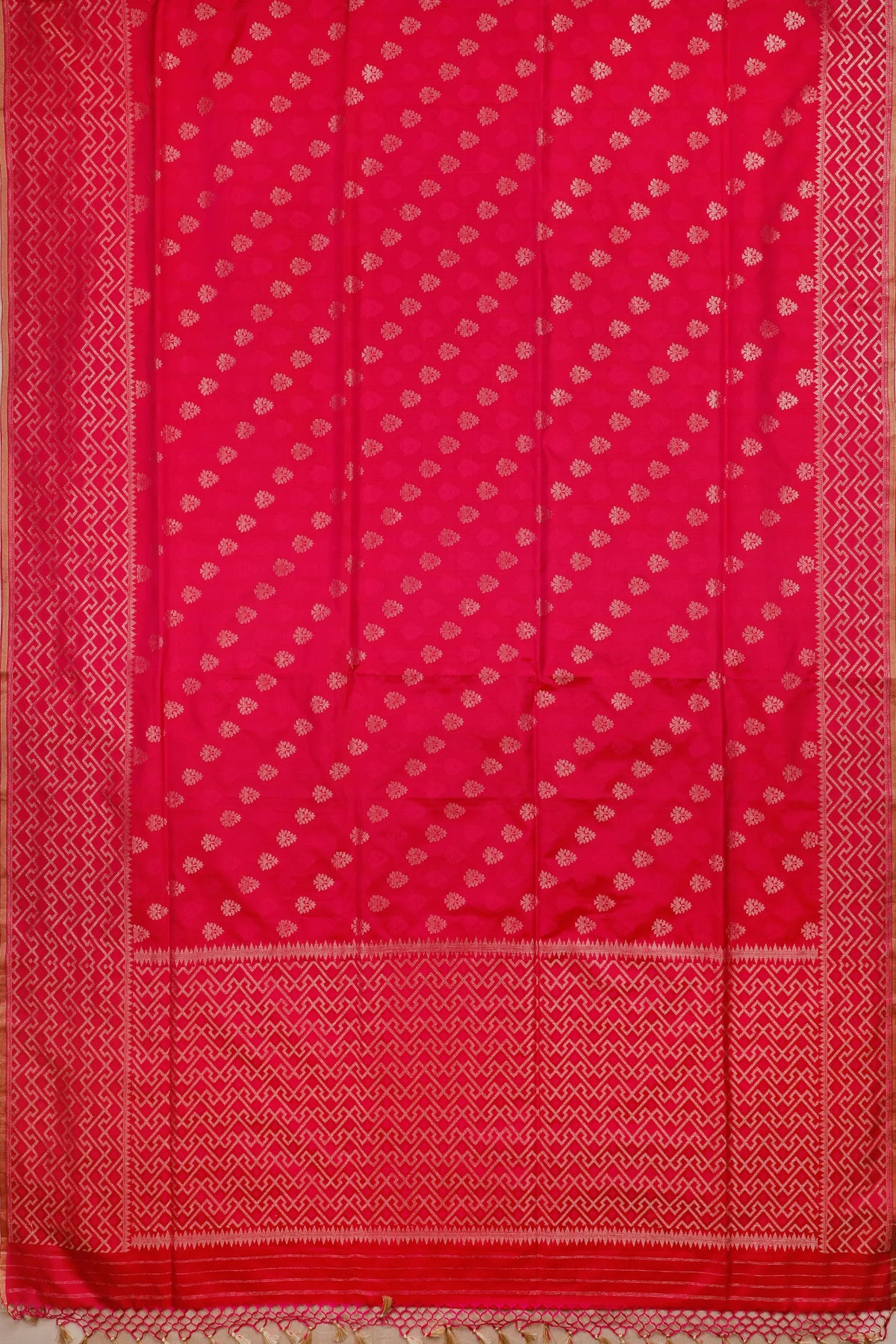 Raani Pink Benarasi Katan Pure Silk Saree