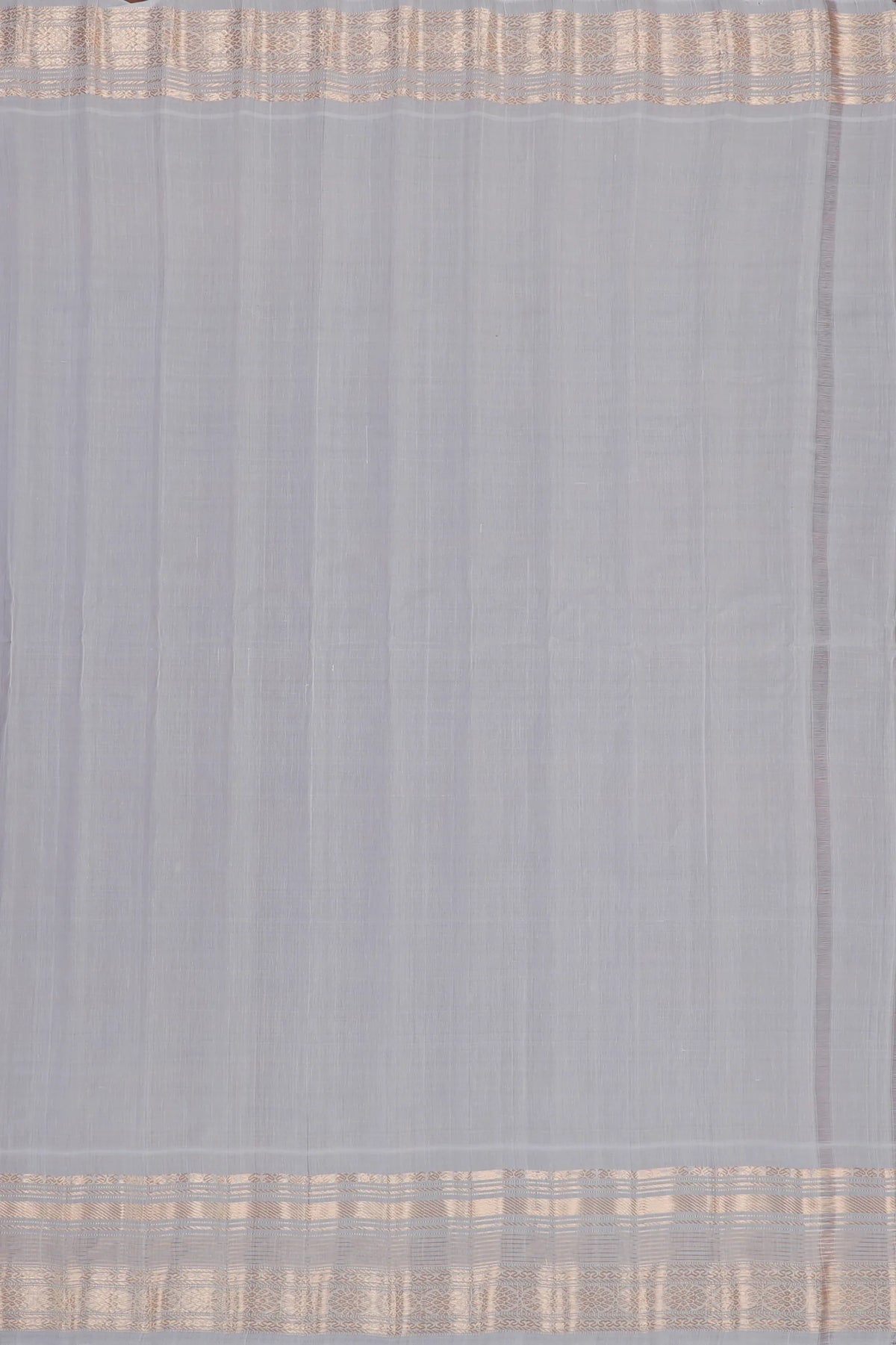 Grey Handloom Pure Silk Cotton (Sico) Gadwal Saree