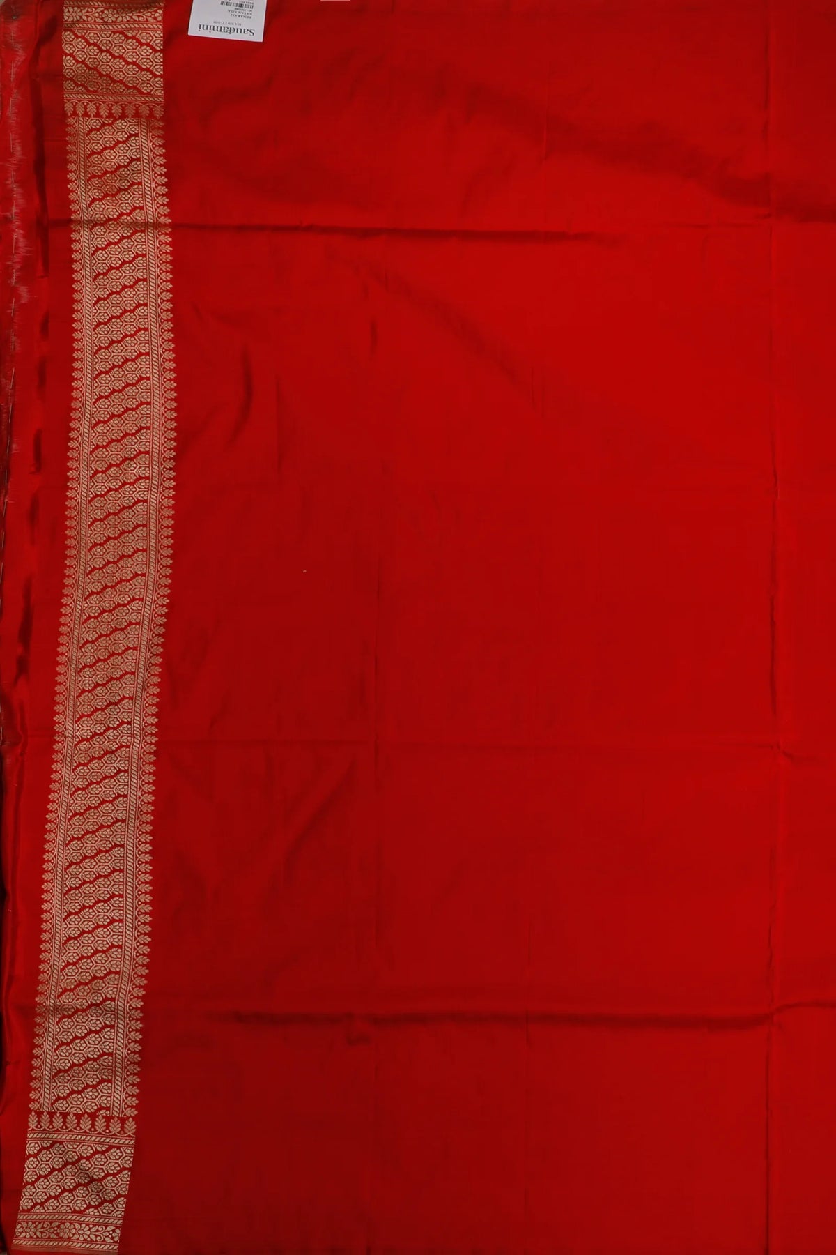 Red Handloom Benarasi Katan Silk Saree with Checks