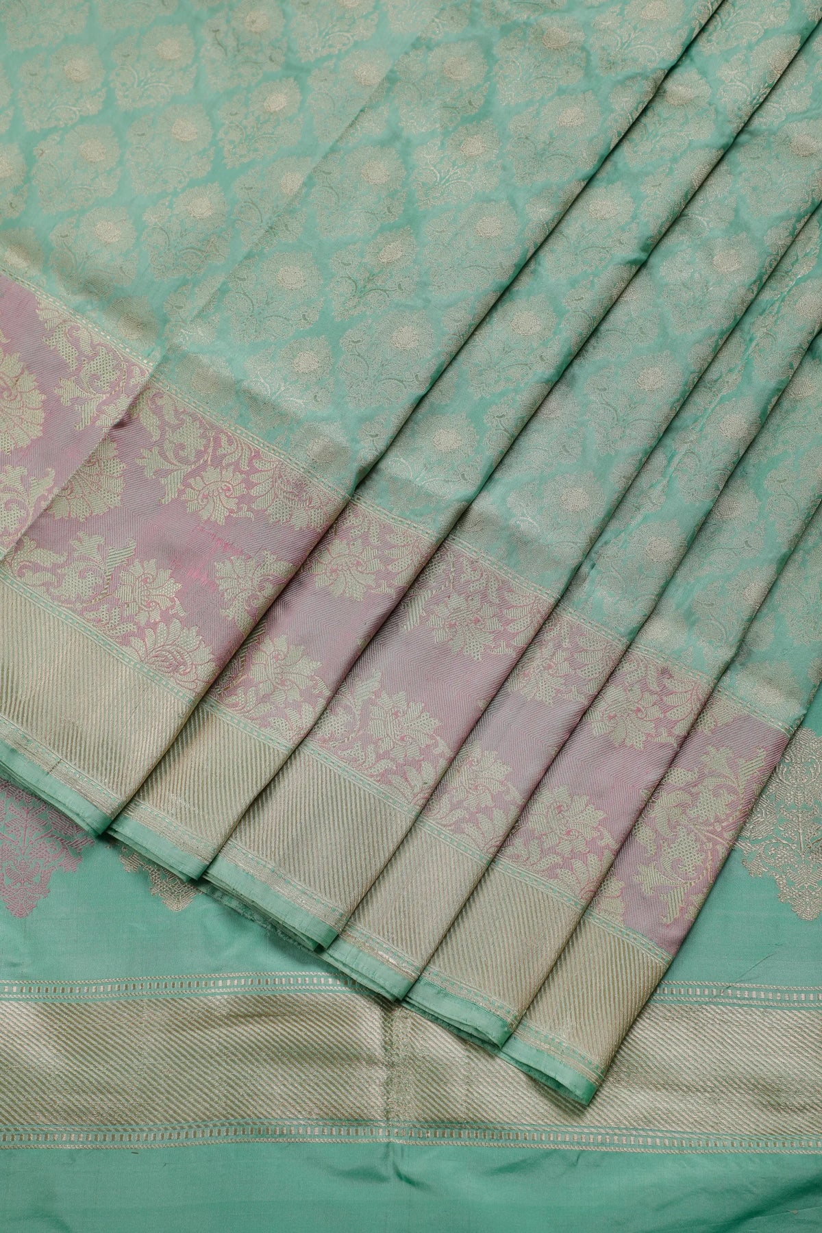 Light Blue Benarasi Katan Pure Silk Saree