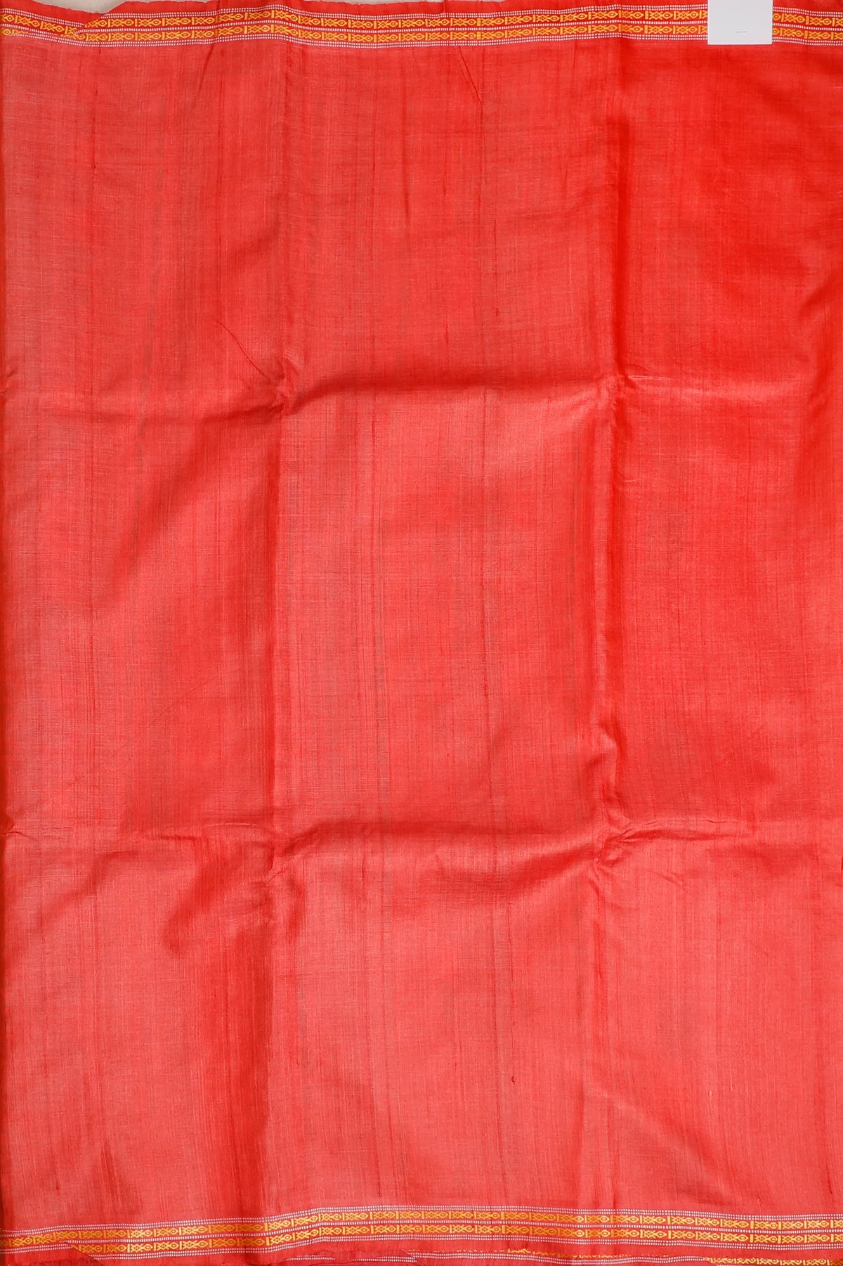 Yellow Handloom Tussar Silk Saree with Red Temple Border