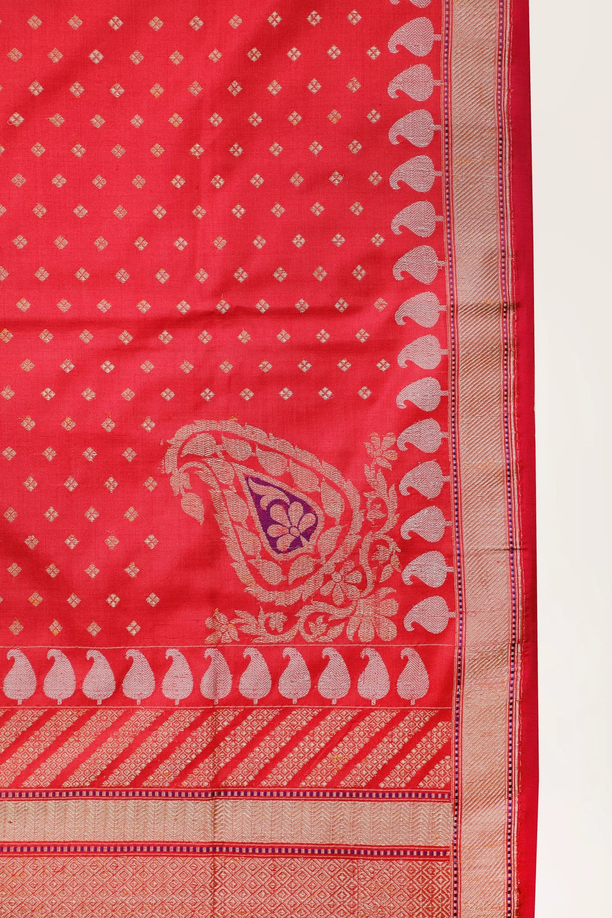 Pink Katan and Spun Silk Benarasi Saree - Revival Design