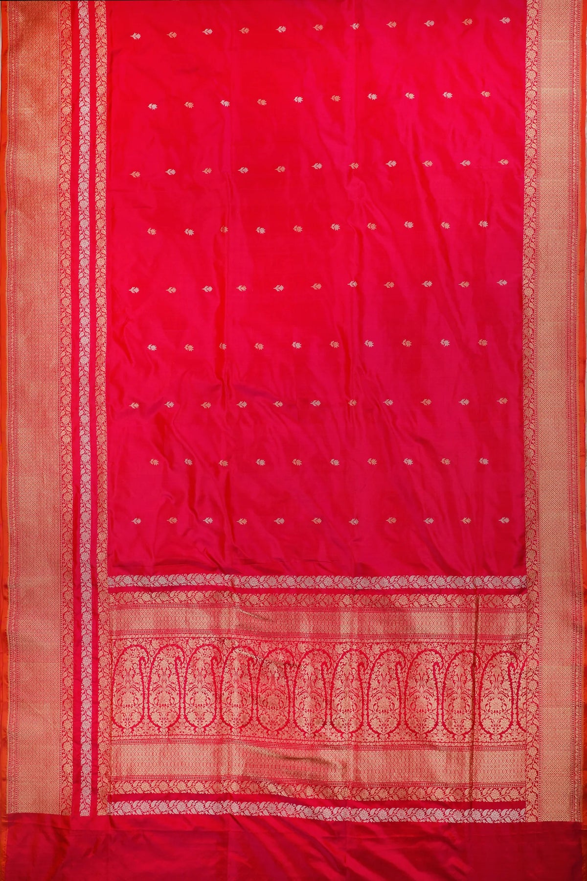 Raani Pink Handloom Benarasi Katan Silk Saree