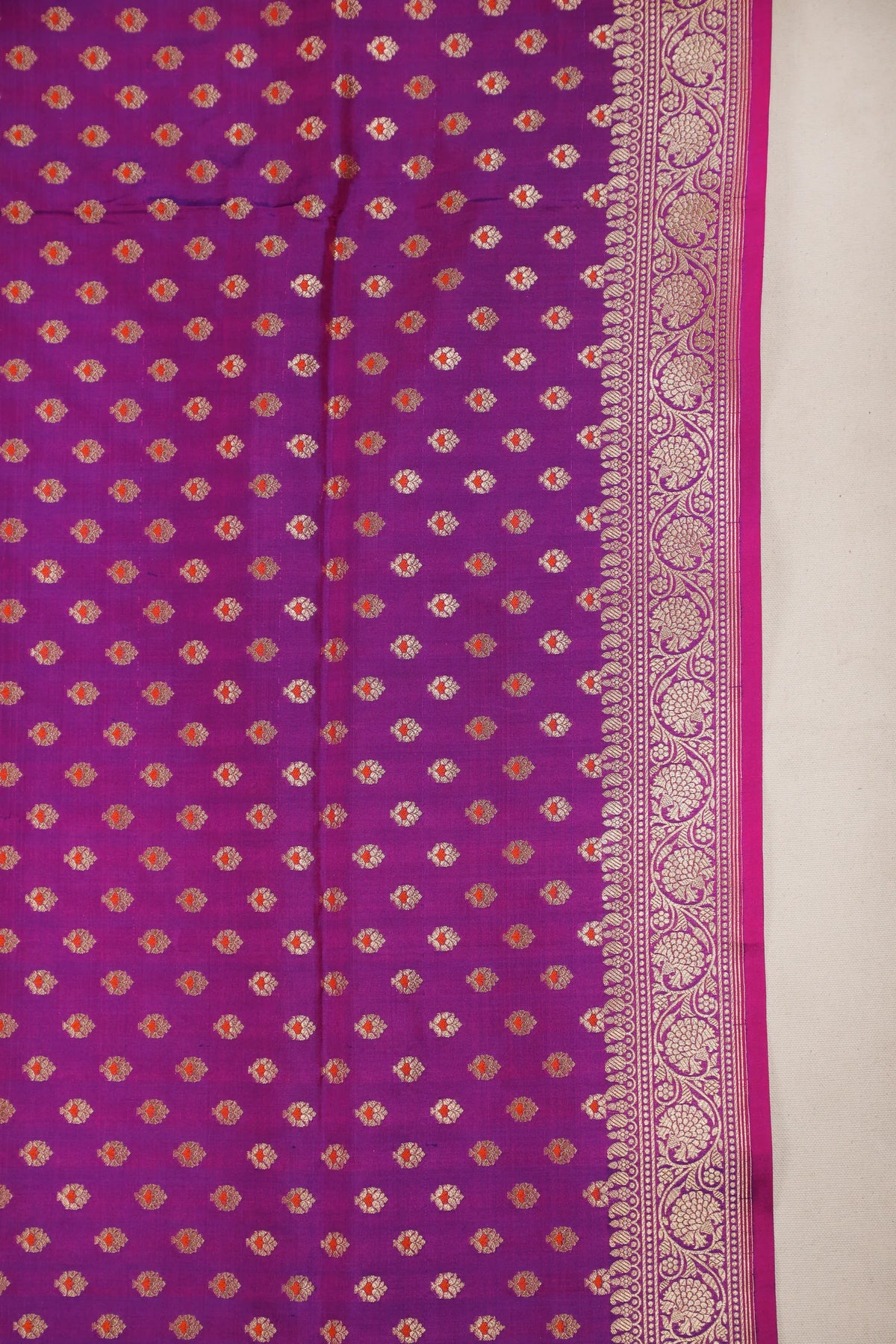 Purple Handloom Benarasi Katan Silk Saree with Meenakari Work