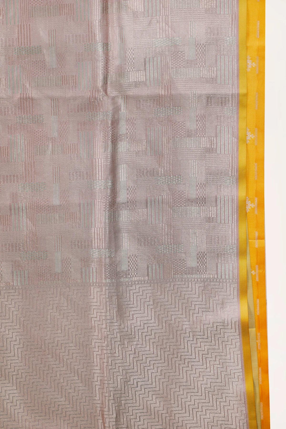Grey Handloom Benarasi Pure Silk Saree with Brocade Weave