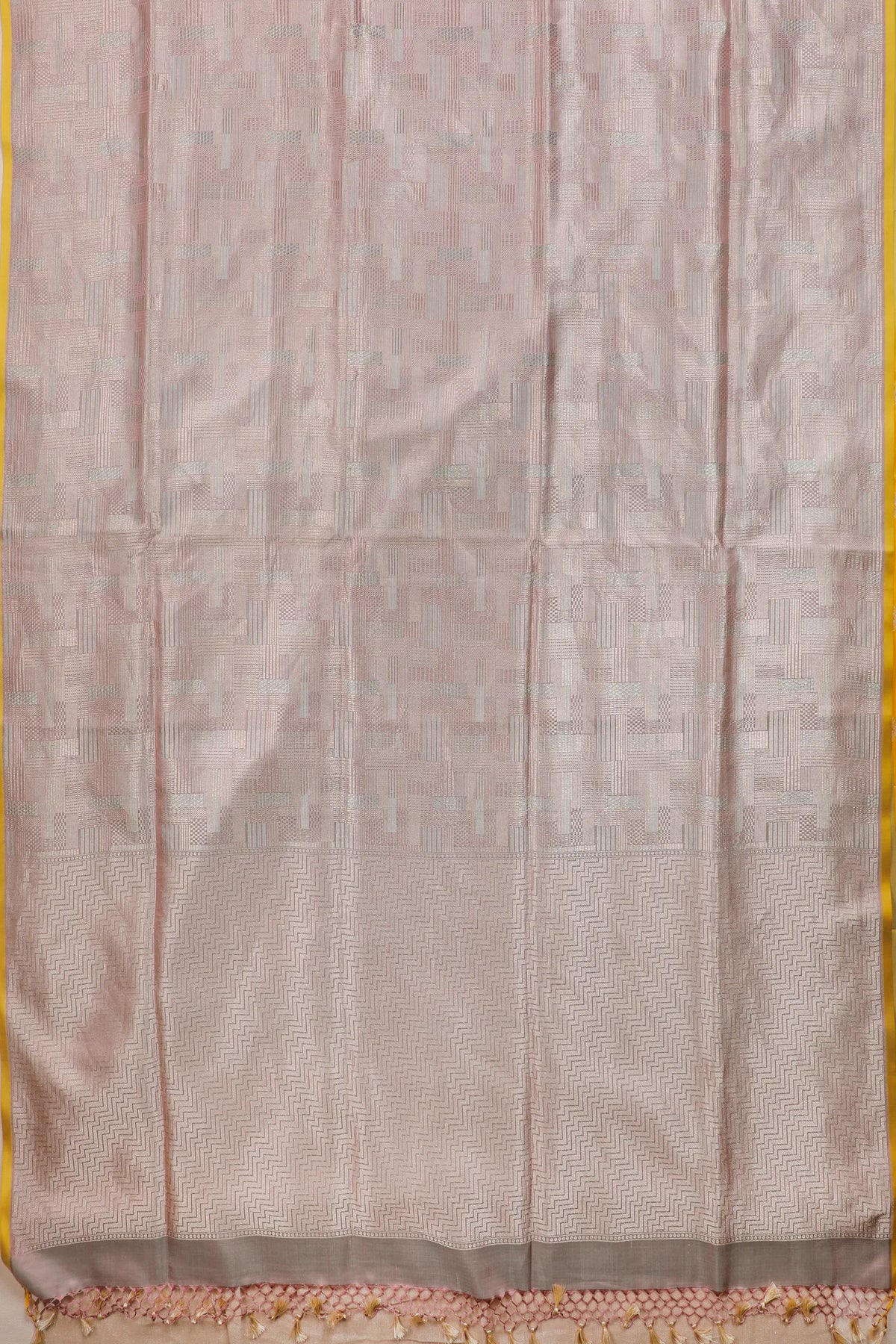 Grey Handloom Benarasi Pure Silk Saree with Brocade Weave