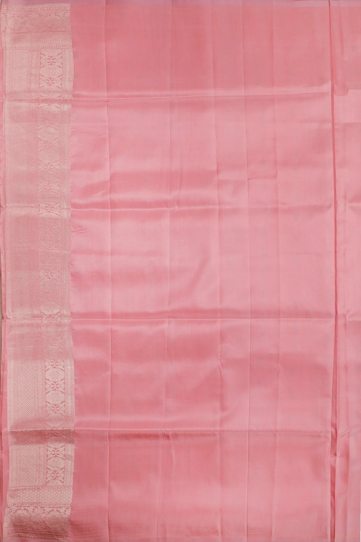 Baby Pink Handloom Benarasi Katan Silk Saree with Sky Blue Meenakari Work
