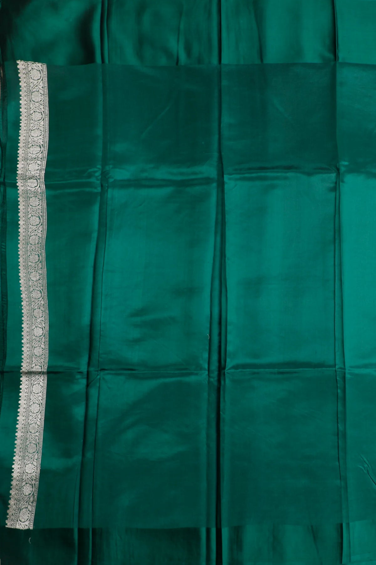Emerald Green Pure Silk Handloom Mashru Benarasi Saree