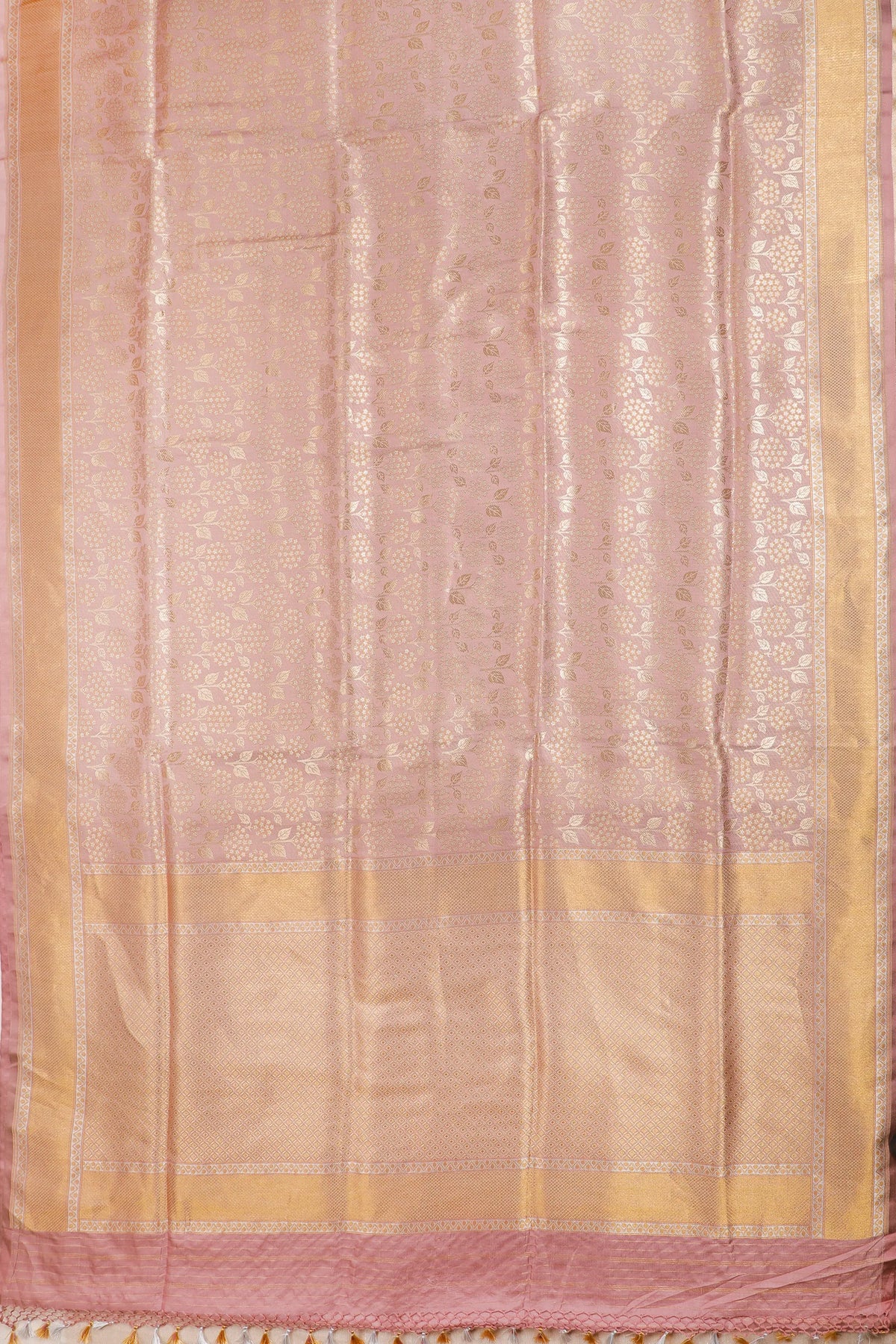 Baby Pink Handloom Benarasi Brocade Katan Silk Saree