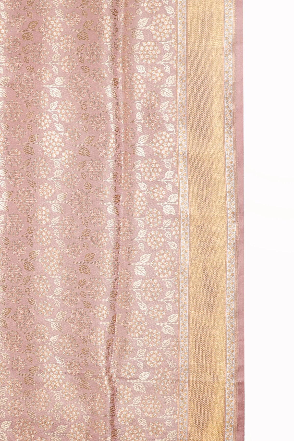 Baby Pink Handloom Benarasi Brocade Katan Silk Saree