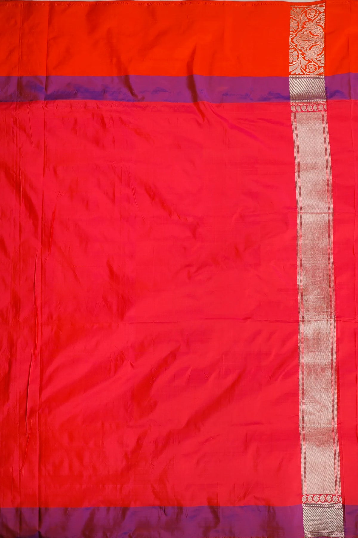 Pink and Orange Handloom Benarasi Katan Silk Saree