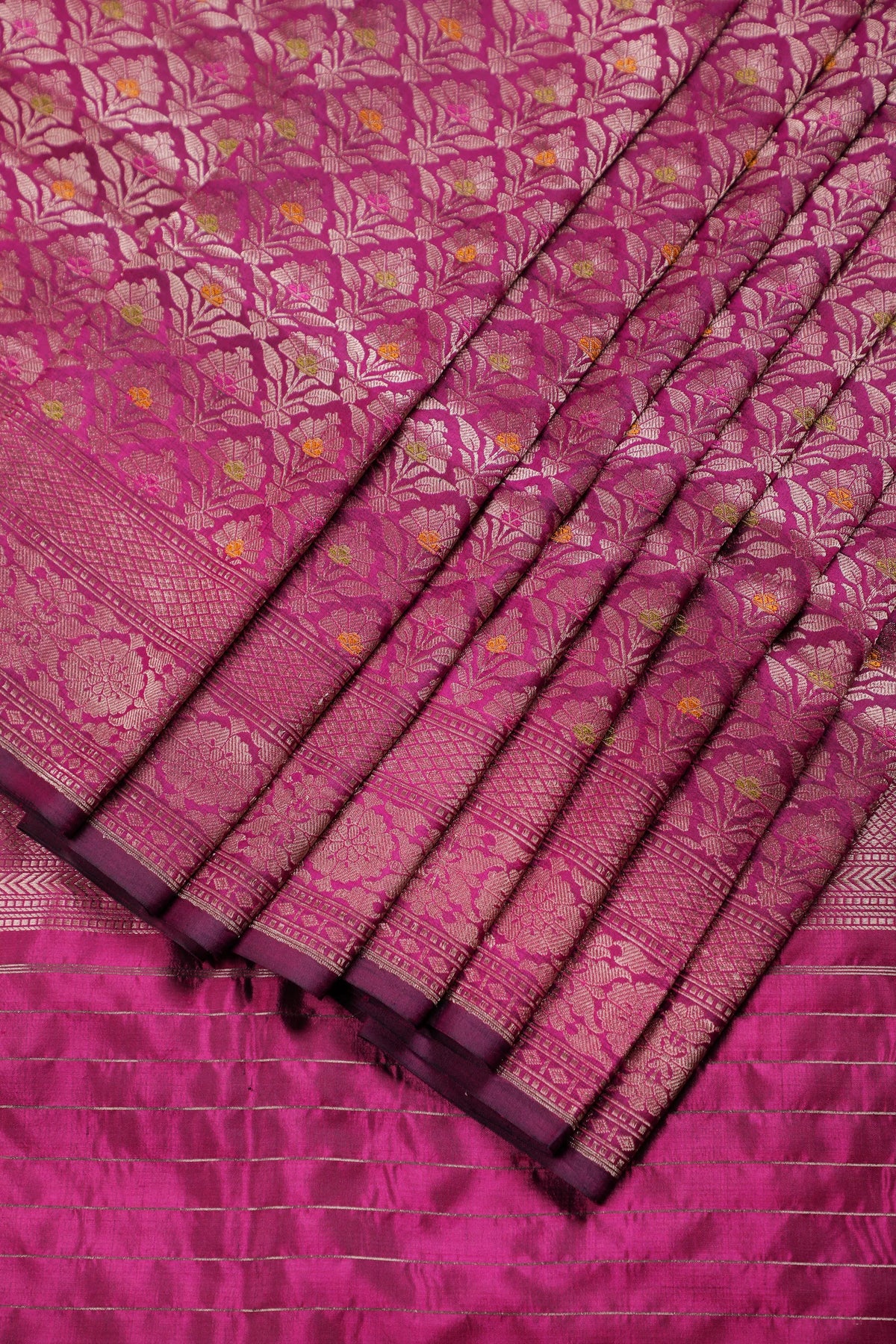 Purple Handloom Benarasi Katan Silk Saree