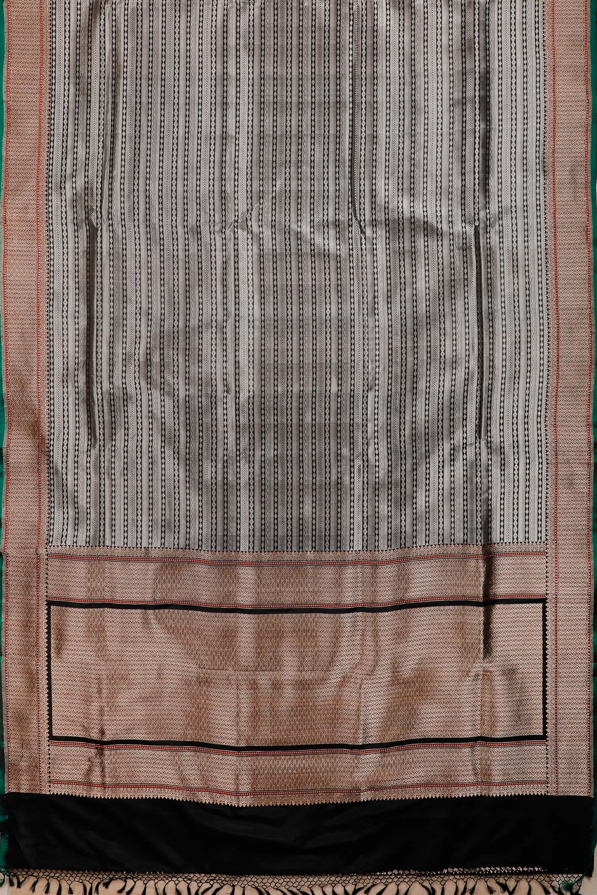 Black Benarasi Katan Pure Silk Saree with Brocade Weave