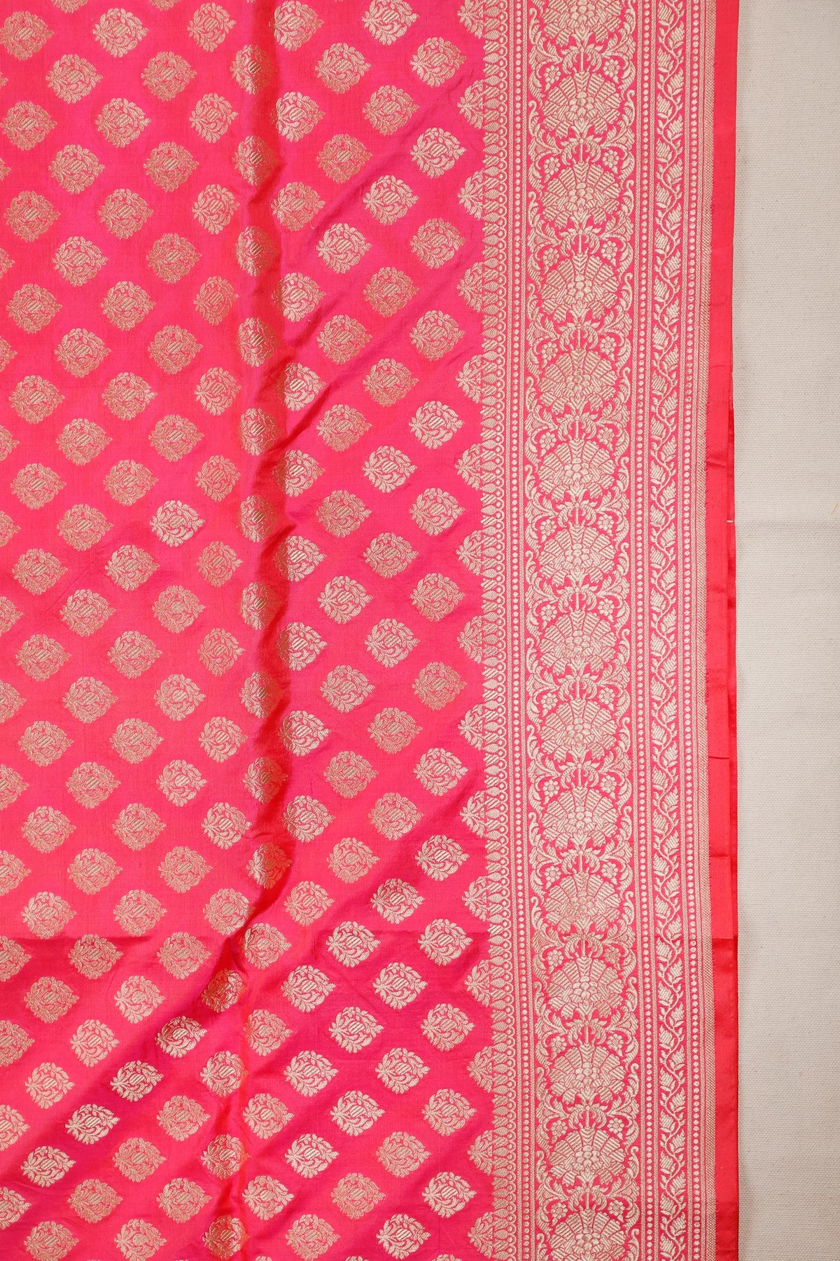 Pink Benarasi Katan Pure Silk Saree