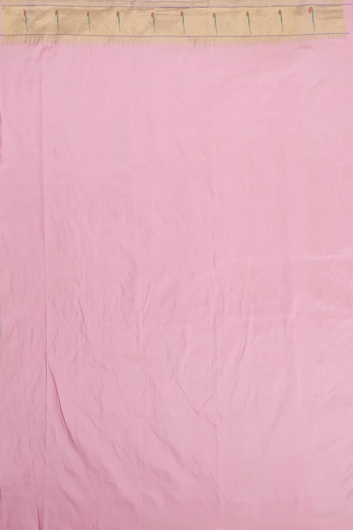 Baby Pink Pure Silk Handloom Paithani with Skirt Border