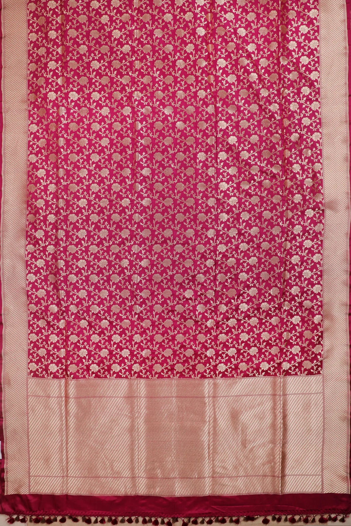 Wine Handloom Benarasi Katan Silk Saree