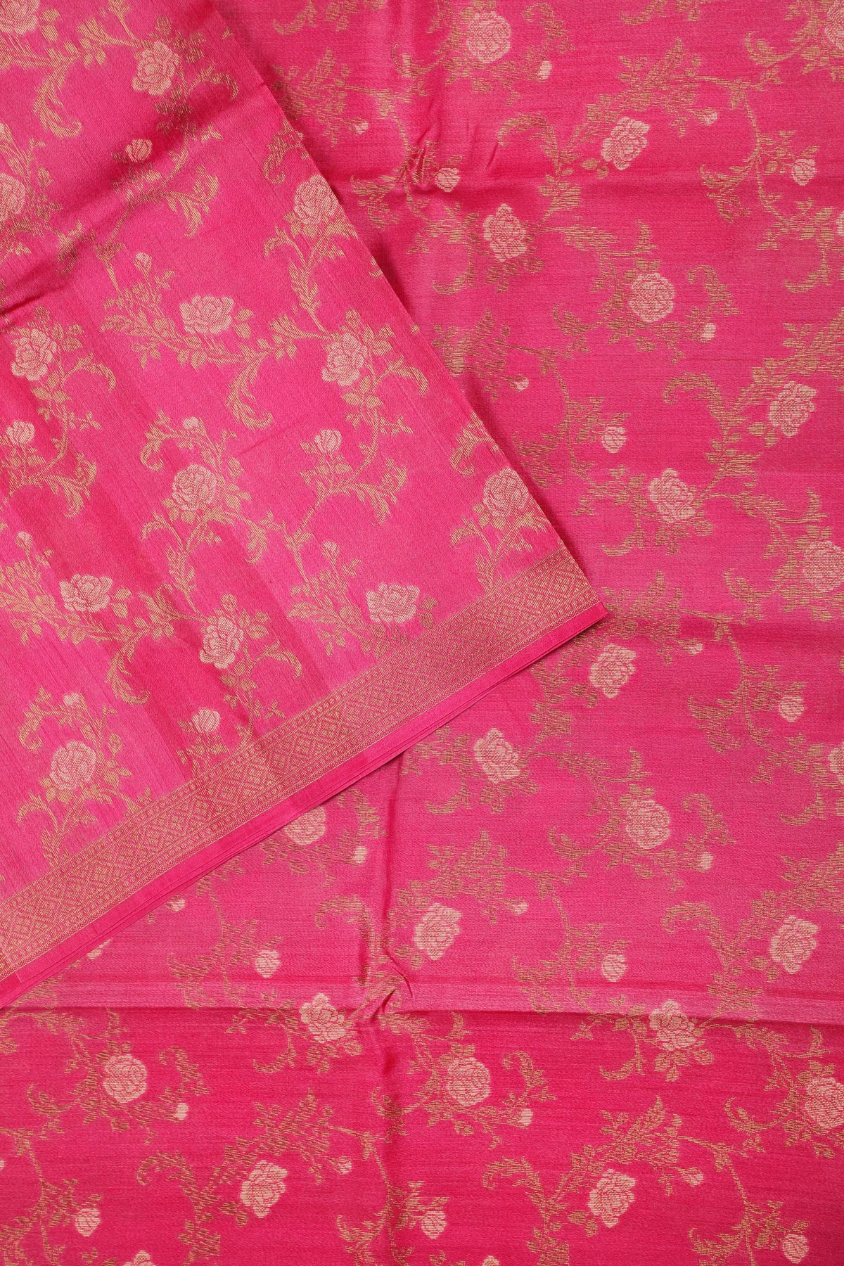 Peach Handloom Raw Silk Saree