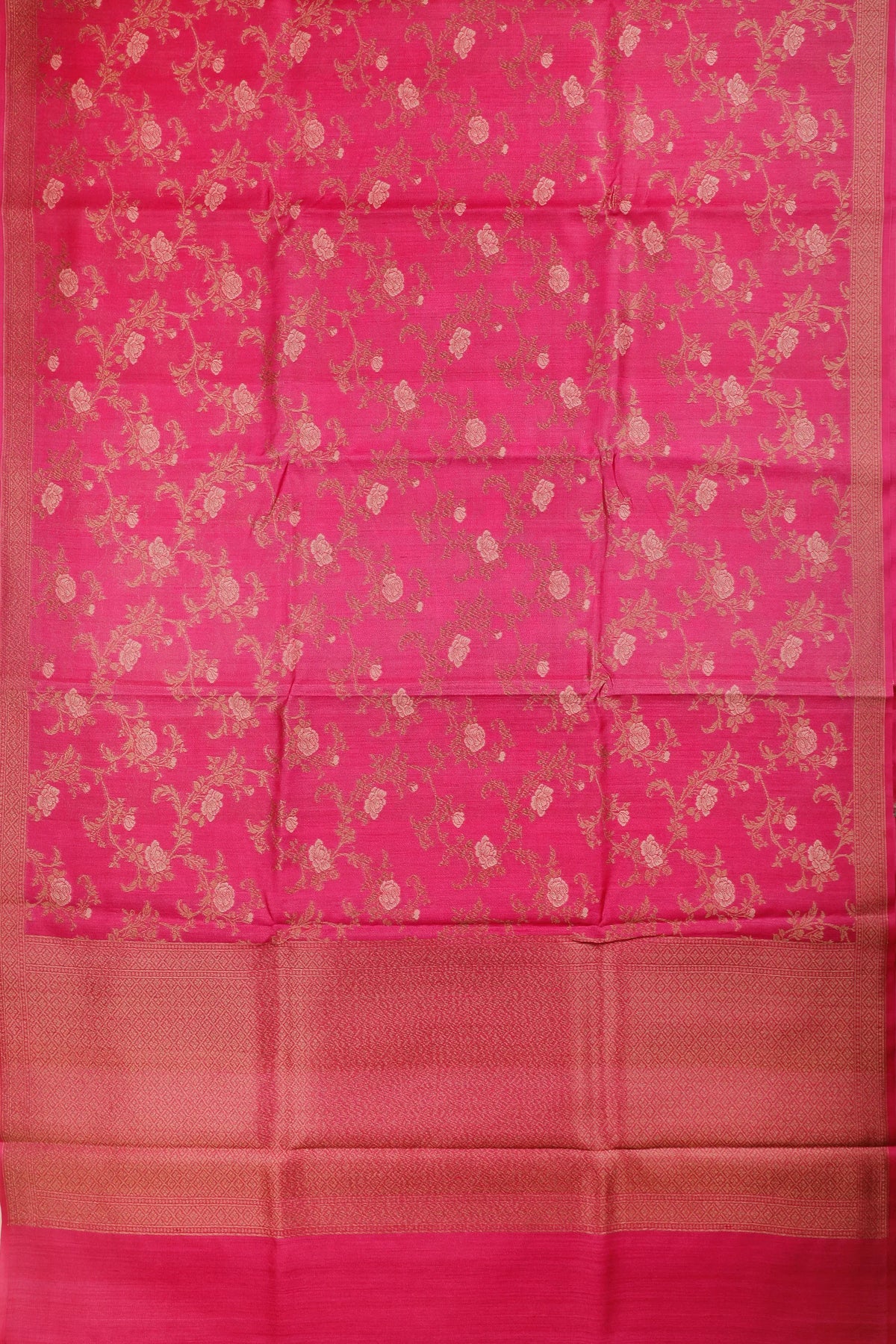 Peach Handloom Raw Silk Saree