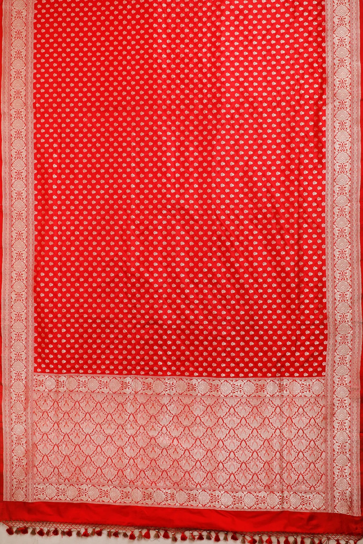 Red Handloom Benarasi Katan Silk Saree