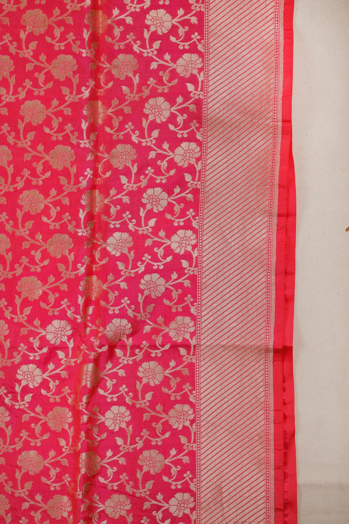 Peach Pink Benarasi Katan Pure Silk Saree