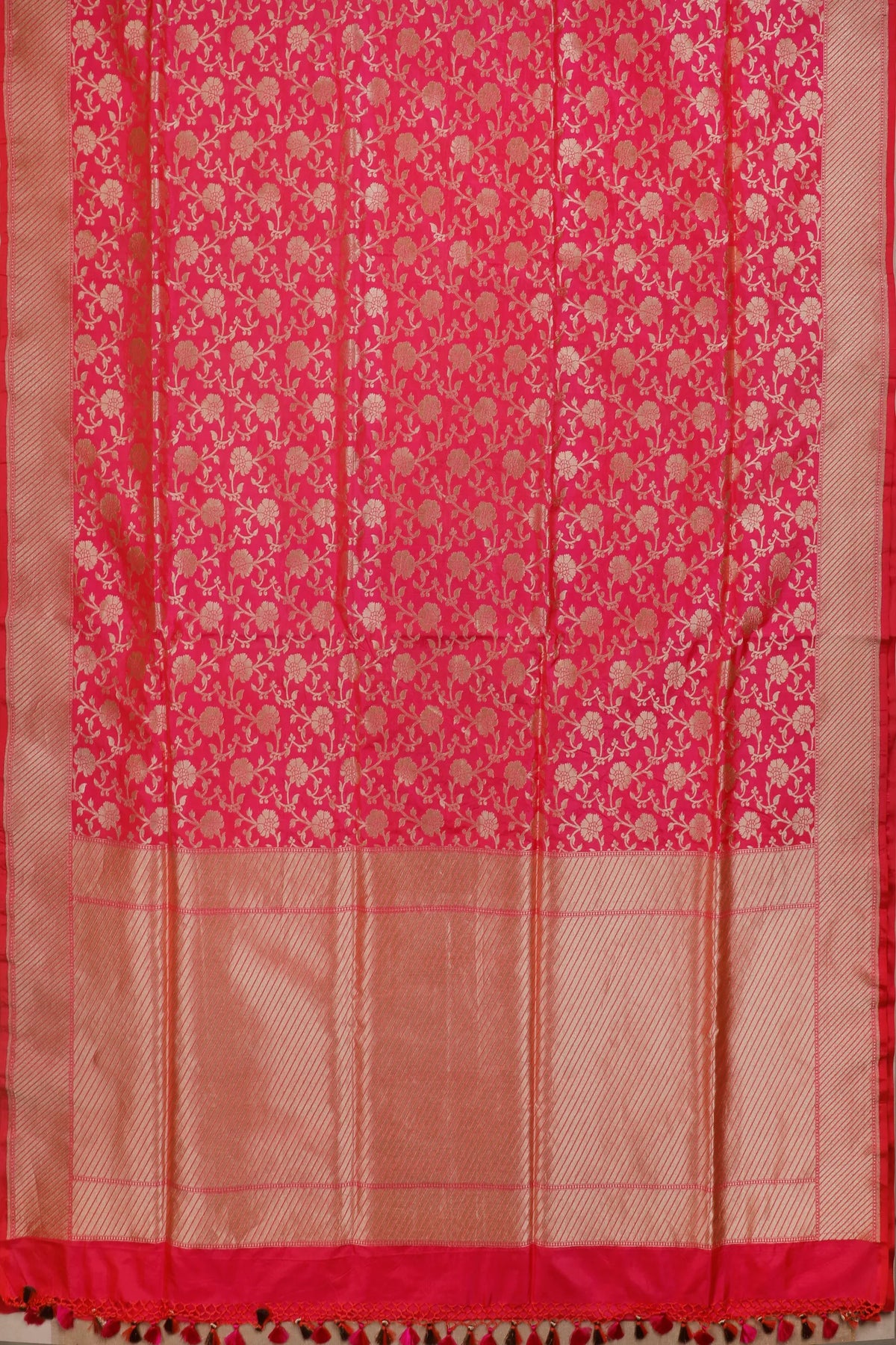 Peach Pink Benarasi Katan Pure Silk Saree