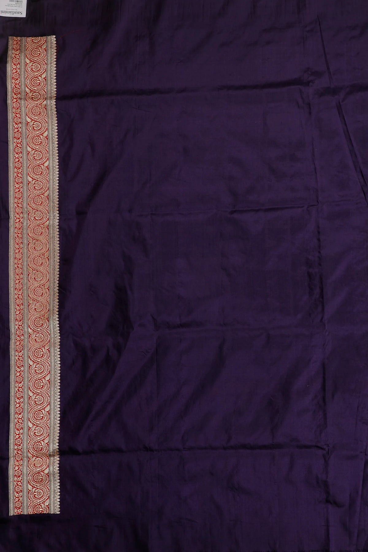 Dark Purple Handloom Real Zari Pure Silk Benarasi Saree