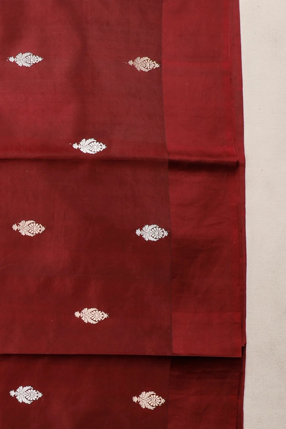 Maroon Pure Silk Handloom Mashru Benarasi Saree