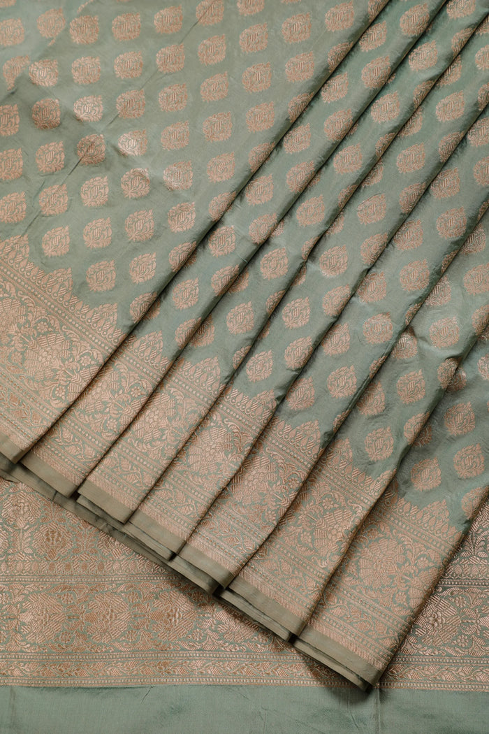 Sea Green Handloom Benarasi Katan Silk Saree
