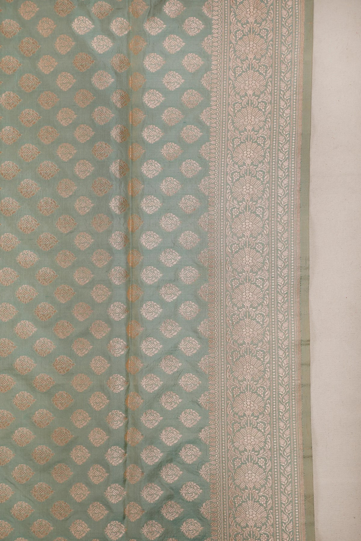Sea Green Handloom Benarasi Katan Silk Saree
