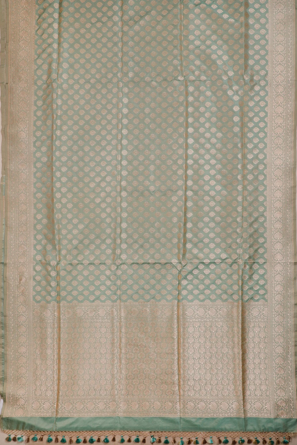 Sea Green Handloom Benarasi Katan Silk Saree