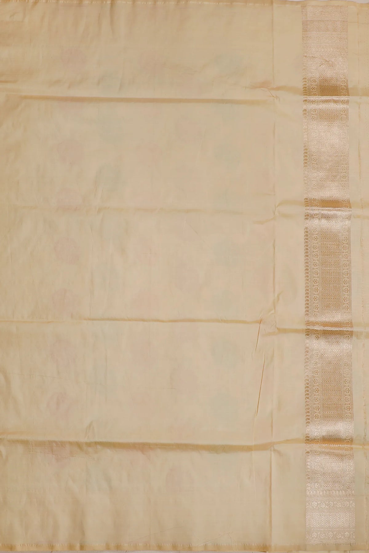 Off White Benarasi Katan Pure Silk Saree